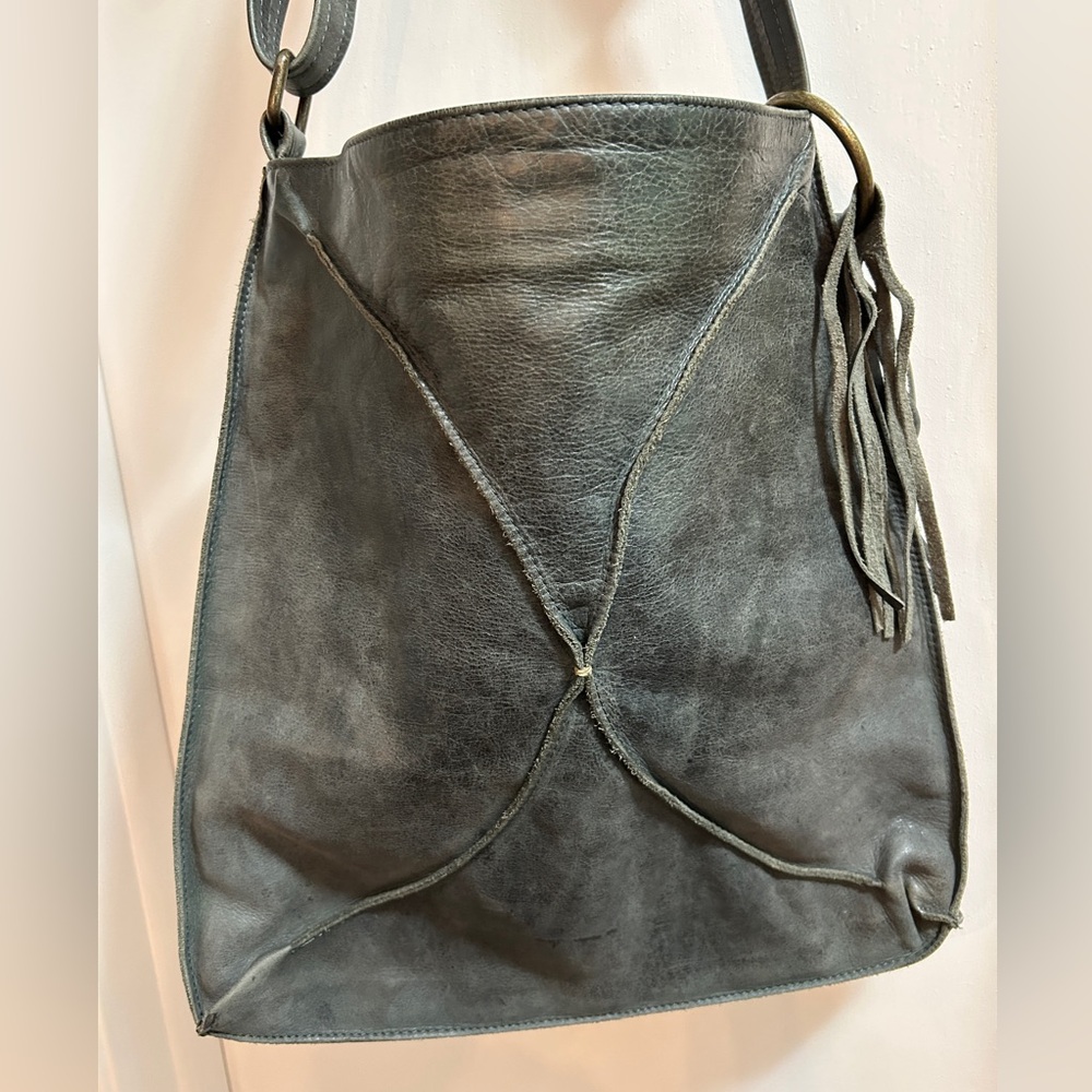 Lisa Leonard “you are beautiful” crossbody. Artisan made black leather crossbody - Picture 6 of 7